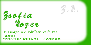 zsofia mozer business card